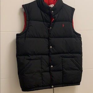 Reversible Black & Red Polo Puffer Vest